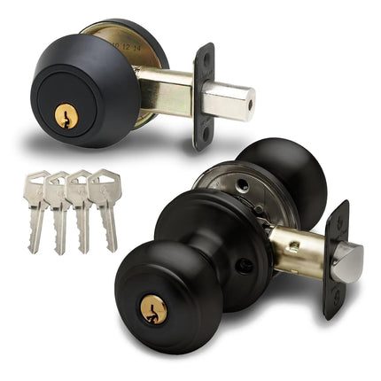 Copper Creek CKDB141-BC Colonial Door Knob Keyed A