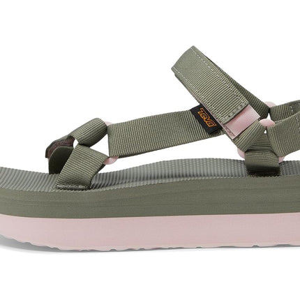 Teva - Womens Flatform Universal Sandal, Color Olive/Whisper, Size: 3 UK