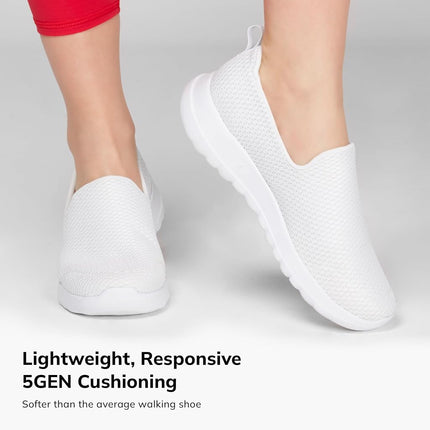Skechers Women's Go Walk Joy-Evaluate Trainers, White, 4 UK