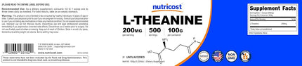 L-Theanine Unflavored 3.6 oz Nutricost