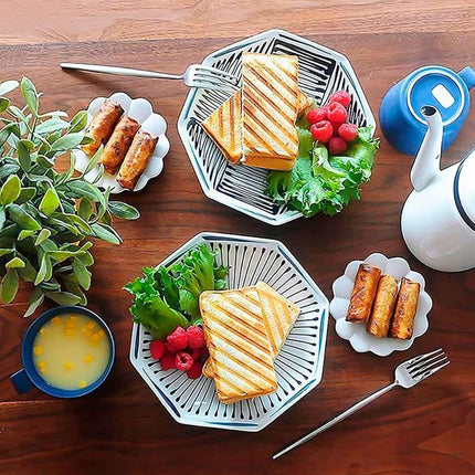 Abizarch Grilled Sandwich Maker, Camping Toastie Maker, Stove top Panini Press Pan with Non-Stick Plates, Double Sided Hot Toasted Sandwich Maker Breakfast Frying Pan for Outdoors Camp Home Kitchen