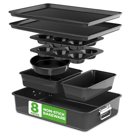 NutriChef 8-Piece Nonstick Stackable Bakeware Set 