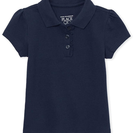 The Children's Place Polo d'uniforme à manches courtes pour bébés filles, Tidal-Ruffle, 5T