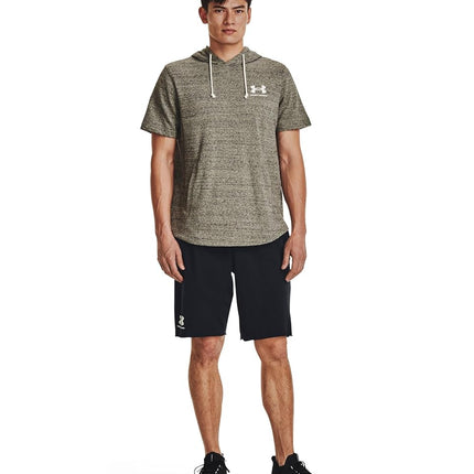 Sudadera con Capucha de Manga Corta Under Armour Rival Terry para Hombre, (504) Grove Green / / Onyx White, Small