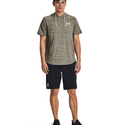 Under Armour Men's Rival Terry Short-Sleeve Hoodie, (504) Grove Green / / Onyx White, Small
