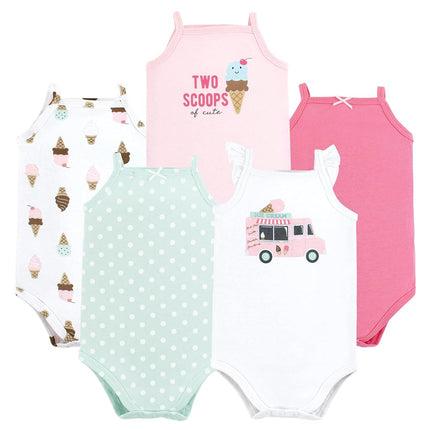 Lot de 3 bodys sans manches en coton pour bébé unisexe Hudson Baby, motif camion de glaces, 3-6 mois