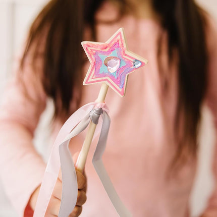 Melissa & Doug Created By Me Wooden Princess Wand, Arts & Crafts, Shatterproof Mirror, Craft Kit & Keepsake