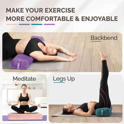 Yes4All Triple-Layer Sponge Bolster Pillow for Restorative Yoga & Meditation - Versatile Support Pillow, Balance & Pose Modification