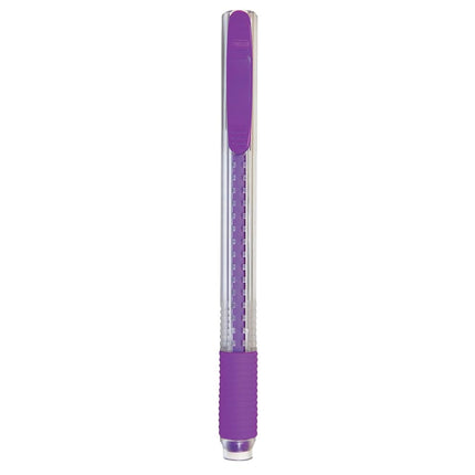 Gomme rétractable Pentel Clic Colors avec grip, Corps violet, Boîte de 12 (ZE23V)
