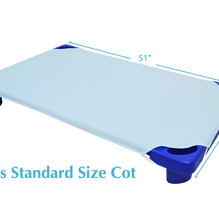 American Baby Company 100% Natural Cotton Percale Standard Day Care Cot Sheet, Blue, 23 x 51, Soft Breathable, for Boys and Girls