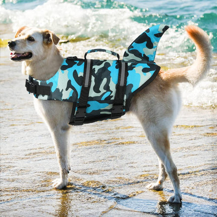 EMUST Dog Life Jacket, Dog Life Jackets for Swimming, Small / Medium / Large Dog Life Jacket with Rescue Handle, Adjustable Dog Flotation Vest for Water, in the Pool, the Beach, XL, Pool Blue
