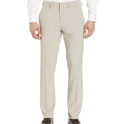 Kenneth Cole Reaction Men's Slim Fit Fashion Patterned Dress Pant, Tan, 34W x 32L