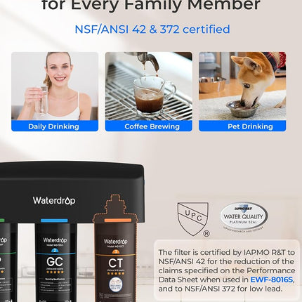 Waterdrop TSA 8 Layer Under Sink Water Filter System, Water Purifier