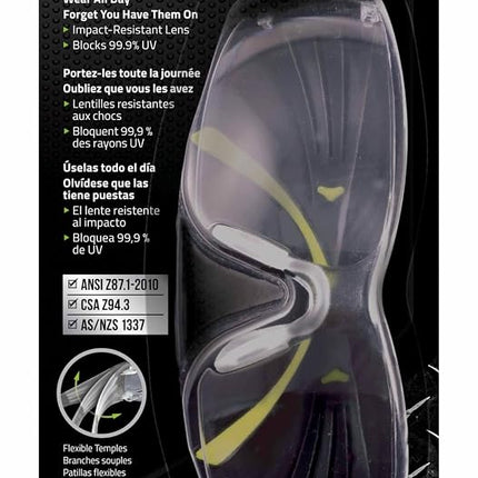 3M SecureFit 400 Safety Eyewear, Clear Anti-Fog, 1 Count (Pack of 1)