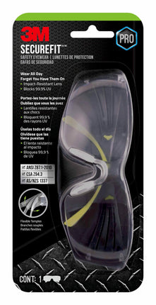 3M SecureFit 400 Safety Eyewear, Clear Anti-Fog, 1