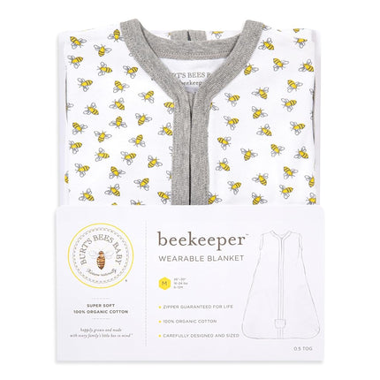 Burt's Bees Baby - Beekeeper Wearable Blanket, 100% Organic Cotton, Swaddle Transition Sleeping Bag - - Medium