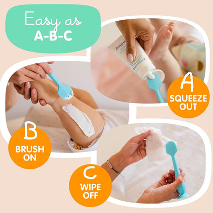Baby Bum Brush, Original Diaper Cream Applicator, Soft Flexible Silicone, Unique Gift, [Blue]