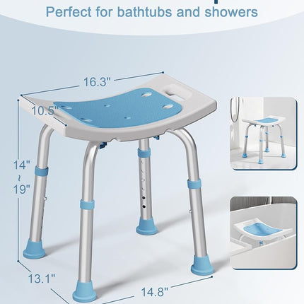 HOMLAND Shower Chair for Inside Shower, FSA/HSA Eligible 400 lbs Adjustable Shower Stool with Suction Feet, Shower Seat for Inside Tub Bathroom Bench Bath Chair for Elderly and Disabled