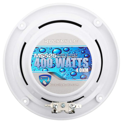 Rockville Rmsts69w Pair 1000W Waterproof Marine Boat Speakers 2-Way, White, 6 x 9"