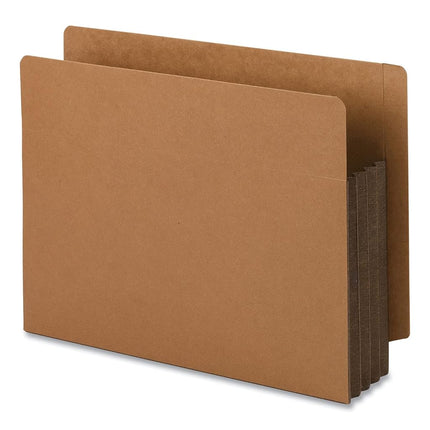 Smead End Tab Pocket, Reinforced Straight-Cut Tab, 3-1/2" Expansion, Extra Wide Letter Size, Redrope with Dark Brown Gusset, 10 per Box (73681)