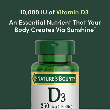 Nature's Bounty, Ultra Strength D3-10,000 IU, 72 Softgels (2pack)