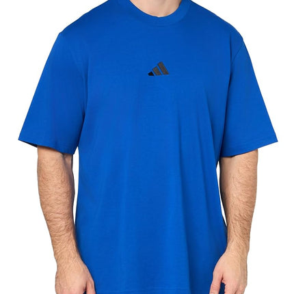 Adidas Mens Essentials Small Logo Single Jersey T-Shirt, Team Royal Blue/Black, XX-S