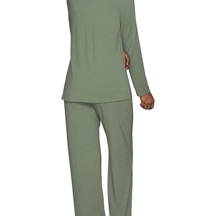 Vanity Fair womens Beyond Comfort Modal Pajama Set (Short & Long Sleeve), Long Sleeve - Ghost Navy Heather, XXL