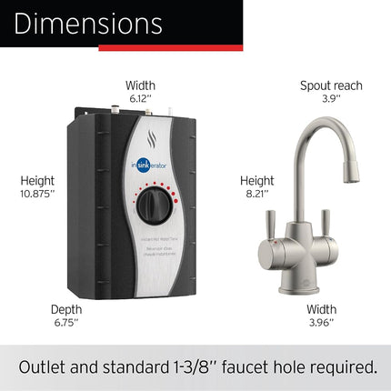 InSinkErator HC250SN-SS HOT250 Instant Hot/Cold Water Dispenser, Satin Nickel