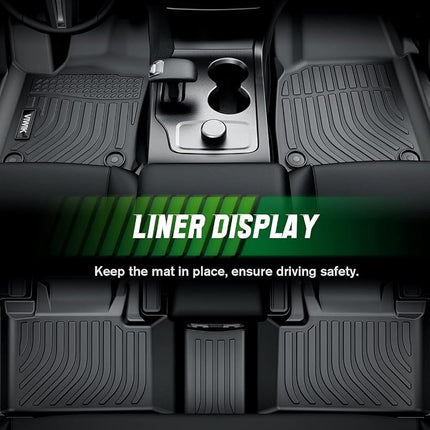 VIWIK Floor Mats for 2016-2021 Sorento 7 Seat All Weather Protection Custom Full Set Liners Include 1st and 2nd Row Front & Rear Black Car Liners