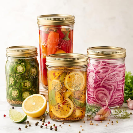 Kilner Wide Mouth Preserve Jar 0.35L (350ml) Glass Storage Jar with Vacuum Seal Lid Ideal for Preserving Whole Fruits Vegetables Pickles Jams