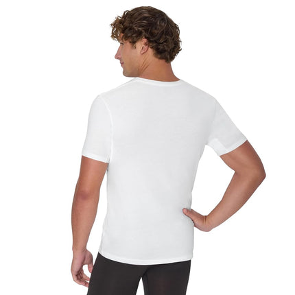Hanes Men's Underarm Sweat Blocking V-Neck T-Shirt, 3-Pack, White, S