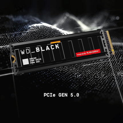 WD_BLACK SN8100 PCIe Gen 5 NVMe SSD 8TB (Up to 14,900MB/s read speed, Up to 14,000MB/s write speed, M.2 2280 with Heatsink, Next Gen TLC 3D NAND Technology, Up to 4,800TBW) POWERED BY SANDISK