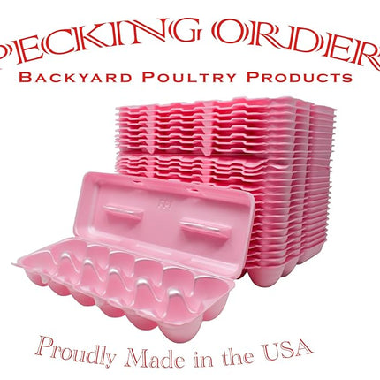 Foam Egg Cartons 25 Pack – Pink – Made in USA – Reusable 12-Egg Cartons for Chicken Eggs