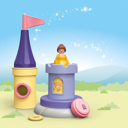 PLAYMOBIL 71458 JUNIOR & Disney: Belle's Play Tower with Sound, toys for toddlers, made from over 90% plant-based plastics, gifting toy and imaginative role-play, playsets for children ages 12 months+
