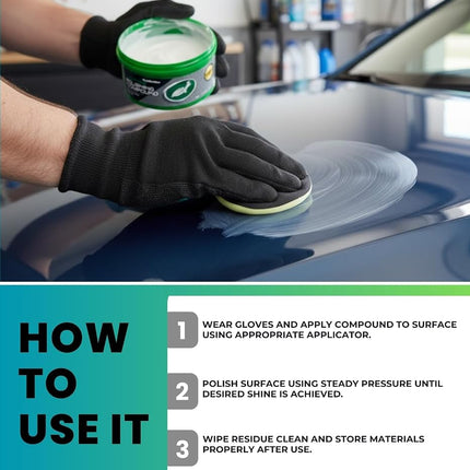 Turtle Wax Polishing Compound (10.5oz) Bundle with Microfiber Applicator Pads (2pk) for Restoring Car Paint and Removing Surface Imperfections — Gift Set (2 Items)