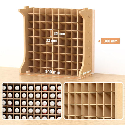 Bucasso Paint Rack Suitable for Tamiya/Vallejo/MR HOBBY,Organizer for 30/49/72 Bottles of Paints,Model Tools Storage,MDF Material (72 Holes VALLEJO Paints)