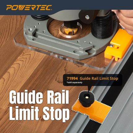 POWERTEC 72017 Router Guide Rail Adapter for Bosch 1617 Plunge Router - Compatible with Powertec, Makita, Festool, Milwaukee, Kreg ACS, Wen, Triton, and Ridgid Track Saw Guide Rails