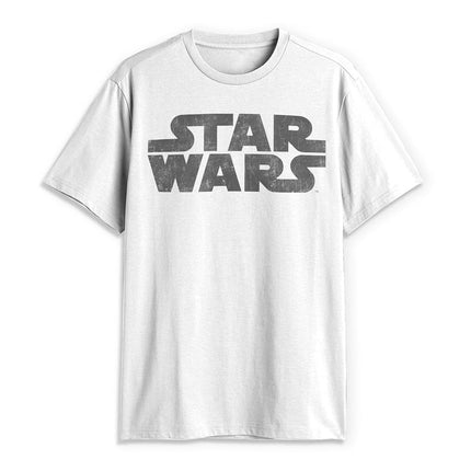 STAR WARS Men's Simplest Logo Graphic Tee, White, 