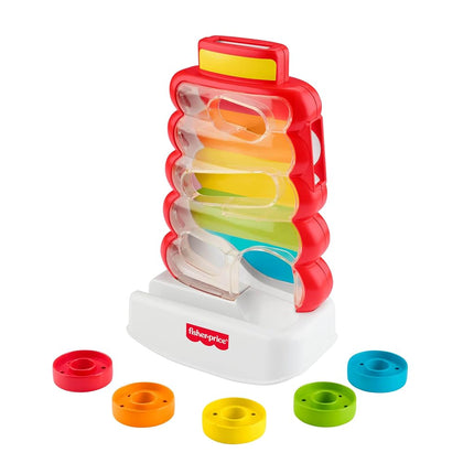 Fisher-Price Baby & Toddler Toy Drop Through Rock-a-Stack, Coin Drop Activity for Developmental Play Infants Ages 9+ Months, JLB81