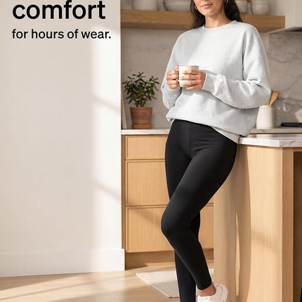 No Nonsense Women's Cotton Legging, Black/Espresso-2 Pair Pack, Large (Pack of 2)