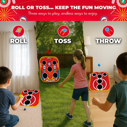 SWOOC Games - Backyard Arcade™ | 2-in-1 Bean Bag Toss Game for Kids w/Carry Bag | 5-Second Setup & Storage | Outside Toys for Toddlers | Carnival Games for Kids | Outdoor Toddler Activities