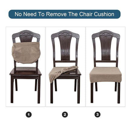 Seat Covers for Dining Room Chair Covers Dining Chair Covers (4 PCS-Rear-gapped, Beige)