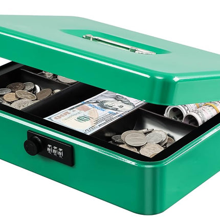 KYODOLED Metal Cash Box with Combination Lock Mone