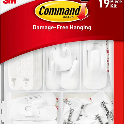 Command Variety Pack, Picture Hanging Strips, No Tools Wire Hooks and Utility Hooks, Damage Free Hanging Variety Pack for Up to 19 Back to School Dorm Organizers, 1 Kit