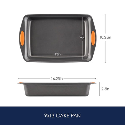 Rachael Ray Oven Lovin' Rectangle Nonstick Bakeware 9-Inch-by-13-Inch Cake Pan, Orange