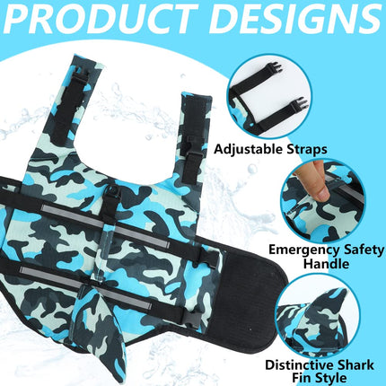 EMUST Dog Life Jacket, Dog Life Jackets for Swimming, Small / Medium / Large Dog Life Jacket with Rescue Handle, Adjustable Dog Flotation Vest for Water, in the Pool, the Beach, XL, Pool Blue
