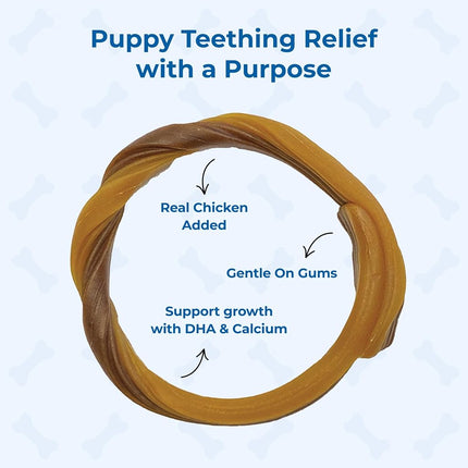 N-Bone Puppy Teething Rings Chicken Flavor Dog Treat, 6 Count Bag, 7.2-oz