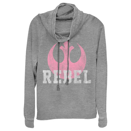 Fifth Sun Junior's Star Wars Le Réveil de la Force Sweat-shirt à Capuche en Col Drapé, Gris Chiné, Très Petit