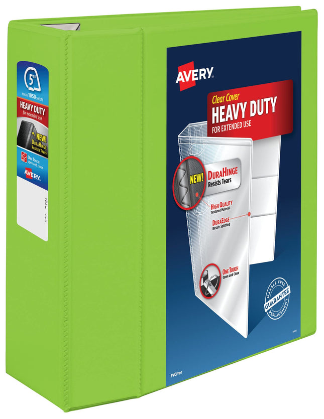 Avery Heavy-Duty View 3 Ring Binder, 5" One Touch 