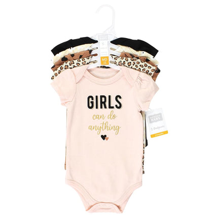 Hudson Baby Mamelucos de algodón unisex para bebé, paquete de 5 corazones de canela, prematuro, paquete de 5 corazones de canela, prematuro